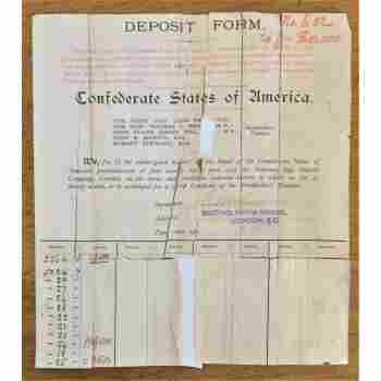 CSA (BOND) DEPOSIT FORM (20 for $10 | 000) for FUNDS REDEMPTION 1885 J.P. BENJAMIN