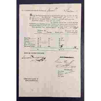 ARGENTINA 1833 TUCUMAN to CORDOBA POSTAL MANIFEST with DETAILS SIGNED