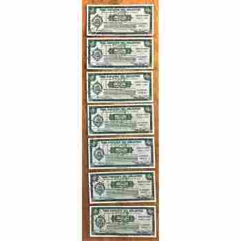 7 CONSECUTIVE SERIAL NUMBERS COUNTY of ATLANTIC $1 NJ DEPRESSION SCRIP of 1933