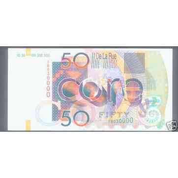 EURO 50 DE LA RUE CORE ADVERTISING NOTE TRITON SHELL