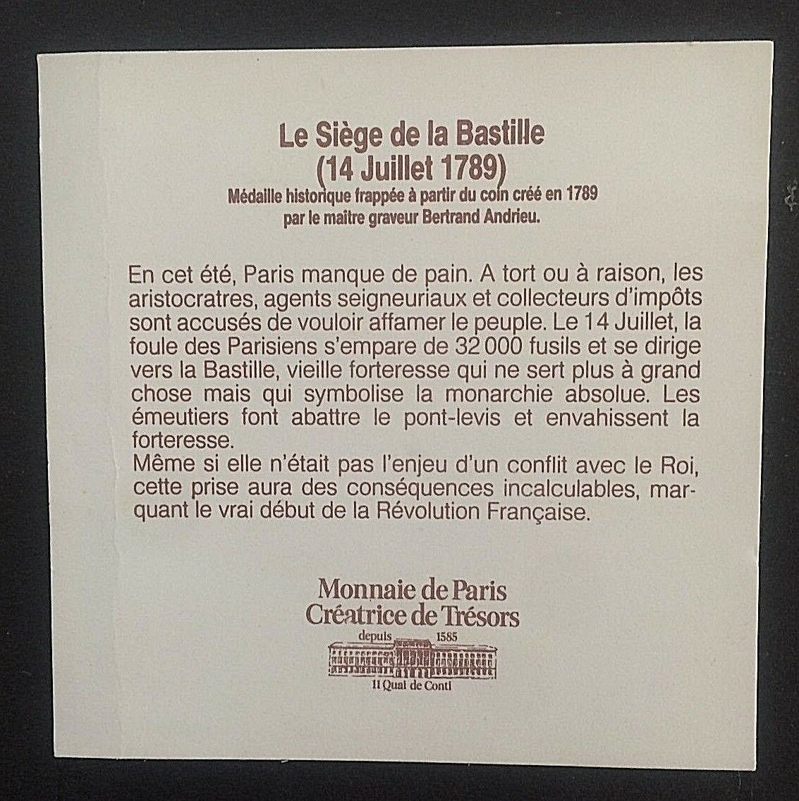(SUPERSONIC) CONCORDE by AIR FRANCE BASTILLE BOXED UNC MEDAL by MONNAIE de PARIS