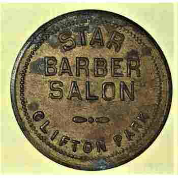STAR BARBER SALON CLIFTON PARK NY TOKEN for 25 CENTS in MERCHANDISE (MDSE) CIRC