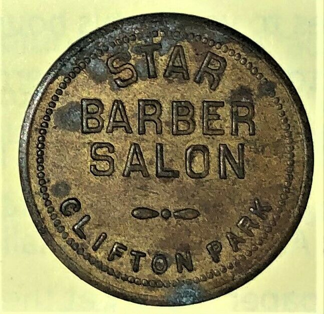 STAR BARBER SALON CLIFTON PARK NY TOKEN for 25 CENTS in MERCHANDISE (MDSE) CIRC