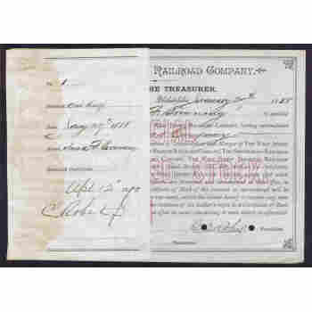 THE WEST JERSEY RAILROAD COMPANY SHARE CERTIFICATE NUMBER 1 (ONE) DATED 1888