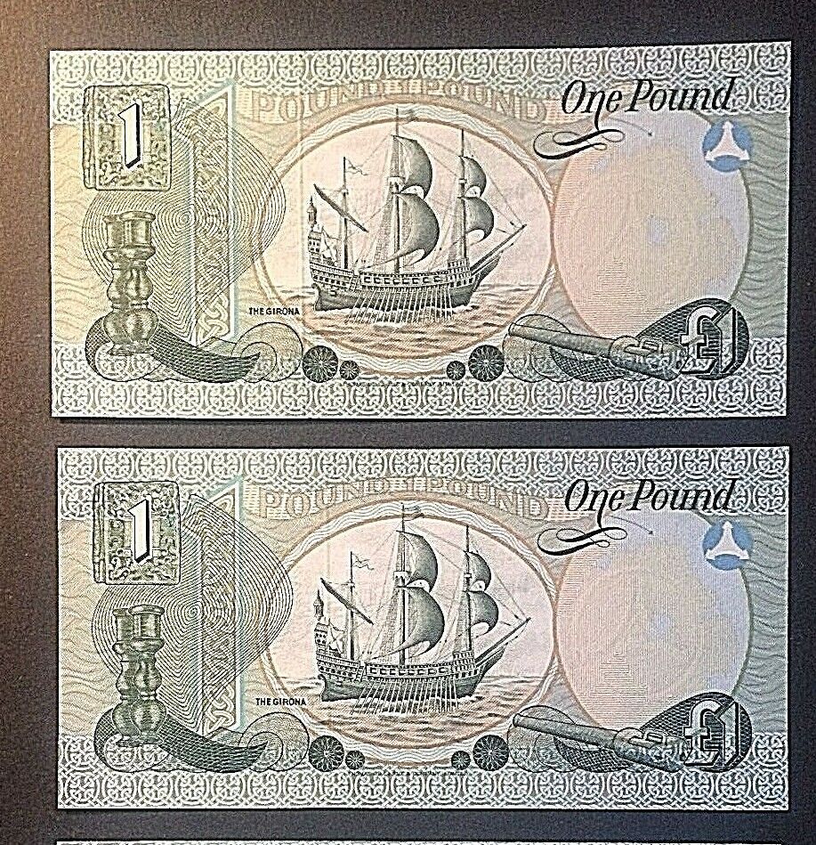 2 CONSECUTIVE PROVINCIAL BANK of IRELAND 1979 REPLACEMENT NOTES Pick # 247b XF