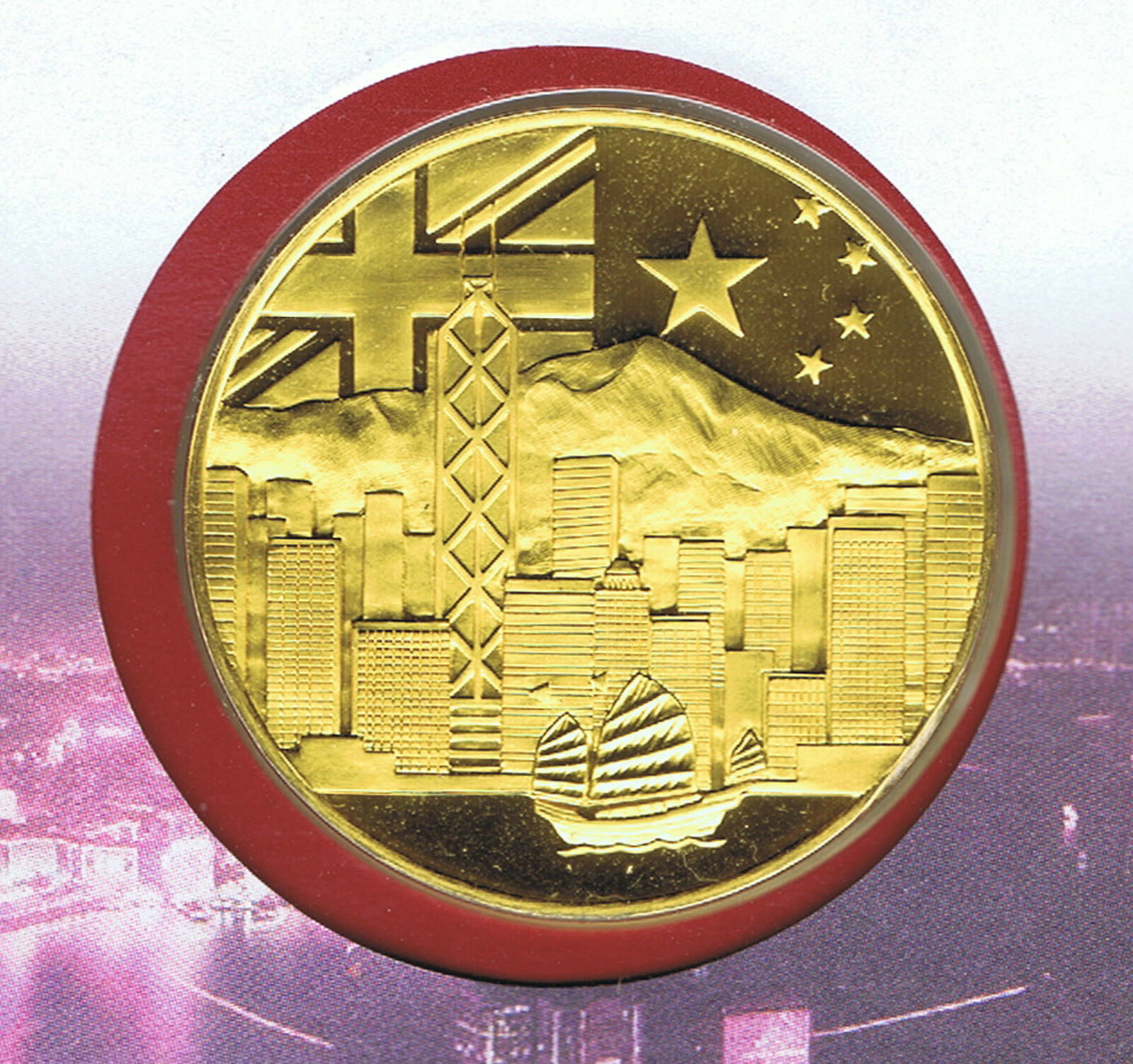 HONG KONG RETURNS to CHINA COMMEMORATIVE MEDAL in STAMPED COVER DATED JUNE 1997
