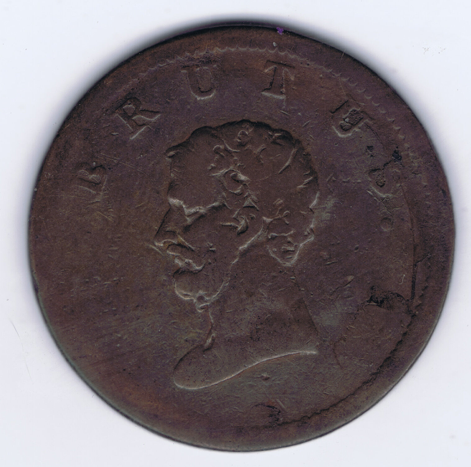 GREAT BRITAIN (NOT DATED) 1809-1870 HALF PENNY BRUTUS TOKEN by BRITISH COPPER CO