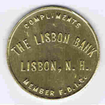 THE LISBON BANK NEW HAMPSHIRE 1763 - 1963 BICENTENNIAL ANNIVERSARY 35 MM MEDAL