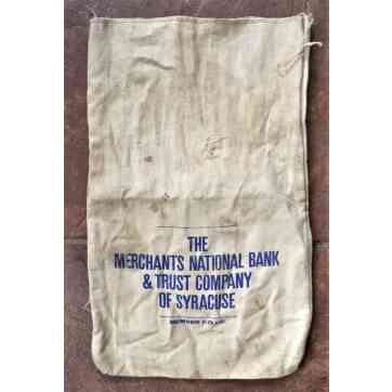 Merchants National Bank & Trust Company of Syracuse Cloth Money Bag Original