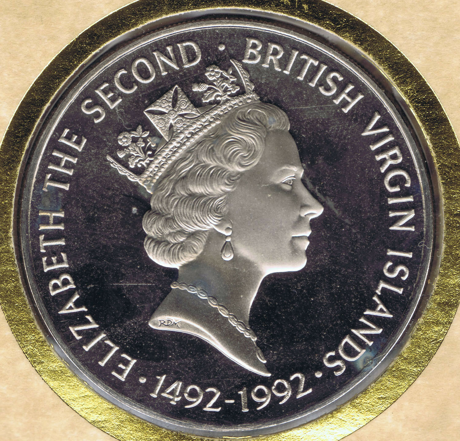 BRITISH VIRGIN ISLANDS COLUMBUS 1992 UNC COIN PACK with INFO & GOV'T CoA BVI