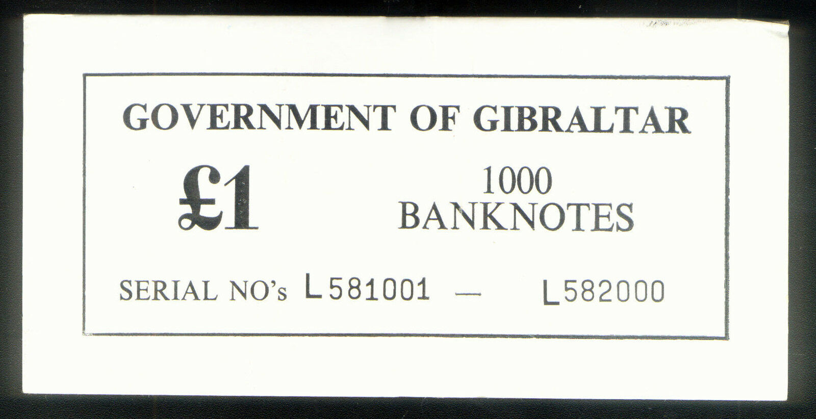 GOVERNMENT of GIBRALTAR £ 1 ( ONE POUND ) THICK CARTON NOTE COVER P20e of 1988