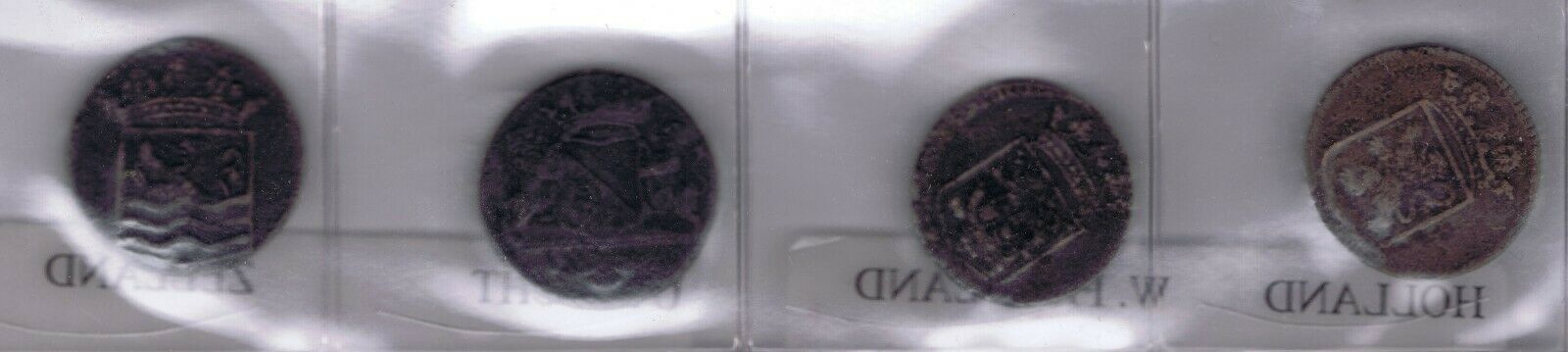 Dutch East Indies (VOC) Java 4 Duit Coins of the 1700's & Info + CoA in Folio