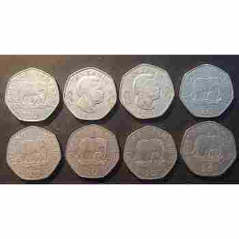 TANZANIA AFRICAN ELEPHANT with BABY MULTI ( 7 ) SIDED COINS x 20 CIRC KM # 27.2