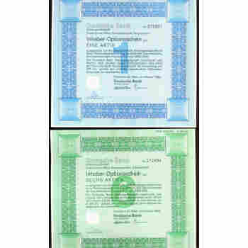 GERMANY GROUP of 2 DIFFERENT EMBOSSED LOGO DEUTSCHE BANK OPTION CERTIFICATES