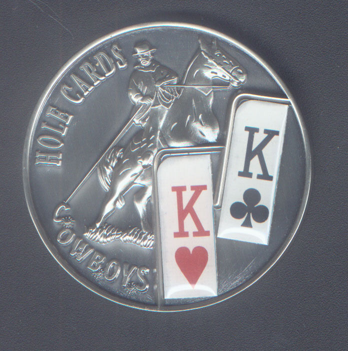 KING of HEARTS / CLUBS COWBOYS POKER TEXAS HOLD'EM COLOR COIN from PALAU 2010
