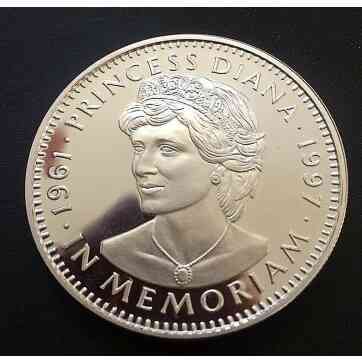 LIBERIA PROOF SILVER COIN COMMEMORATING PRINCESS DIANA 1961-97 with PORTRAIT