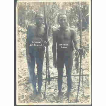 ORIGINAL PHOTO EARLY 1900's (PRE WORLDWAR I) PHILIPPINES NEGRITOS CHIEF & POLICE