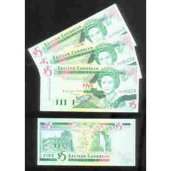 THREE ( 3 ) CONSECUTIVE UNC EASTERN CARIBBEAN  ANTIGUA $5 P # 31A of 1994