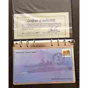 Operation Desert Shield (Gulf War) 7 Cover Military in Binder with Certificate