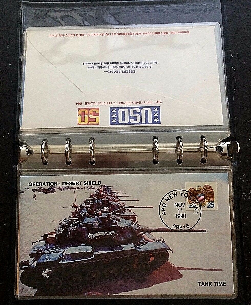 Operation Desert Shield (Gulf War) 7 Cover Military in Binder with Certificate