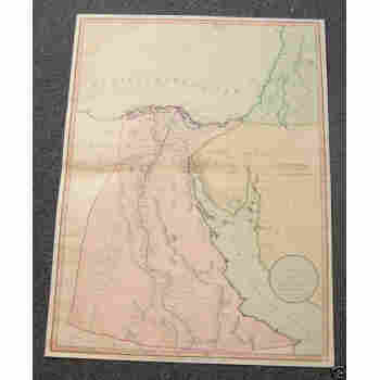 EGYPT ARABIA PALESTINE ETC. LARGE MAP (APPROX 18 x 25 INCHES) WATERMARKED 1805