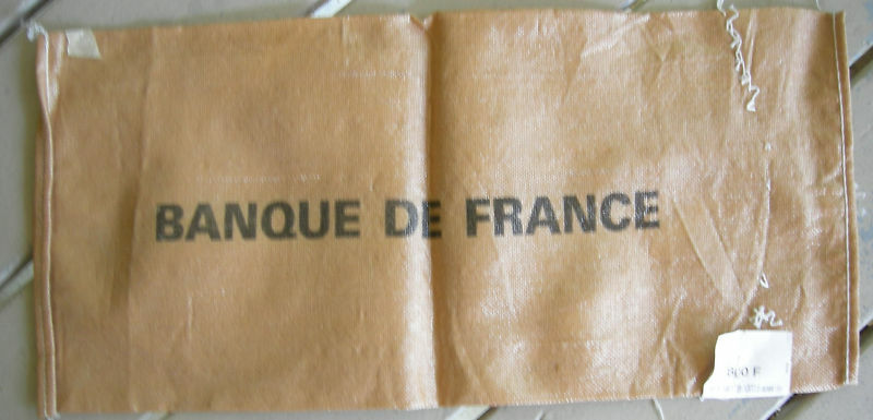 BANQUE de FRANCE PRE EURO COIN BAG 23 x 11" HIGH GRADE