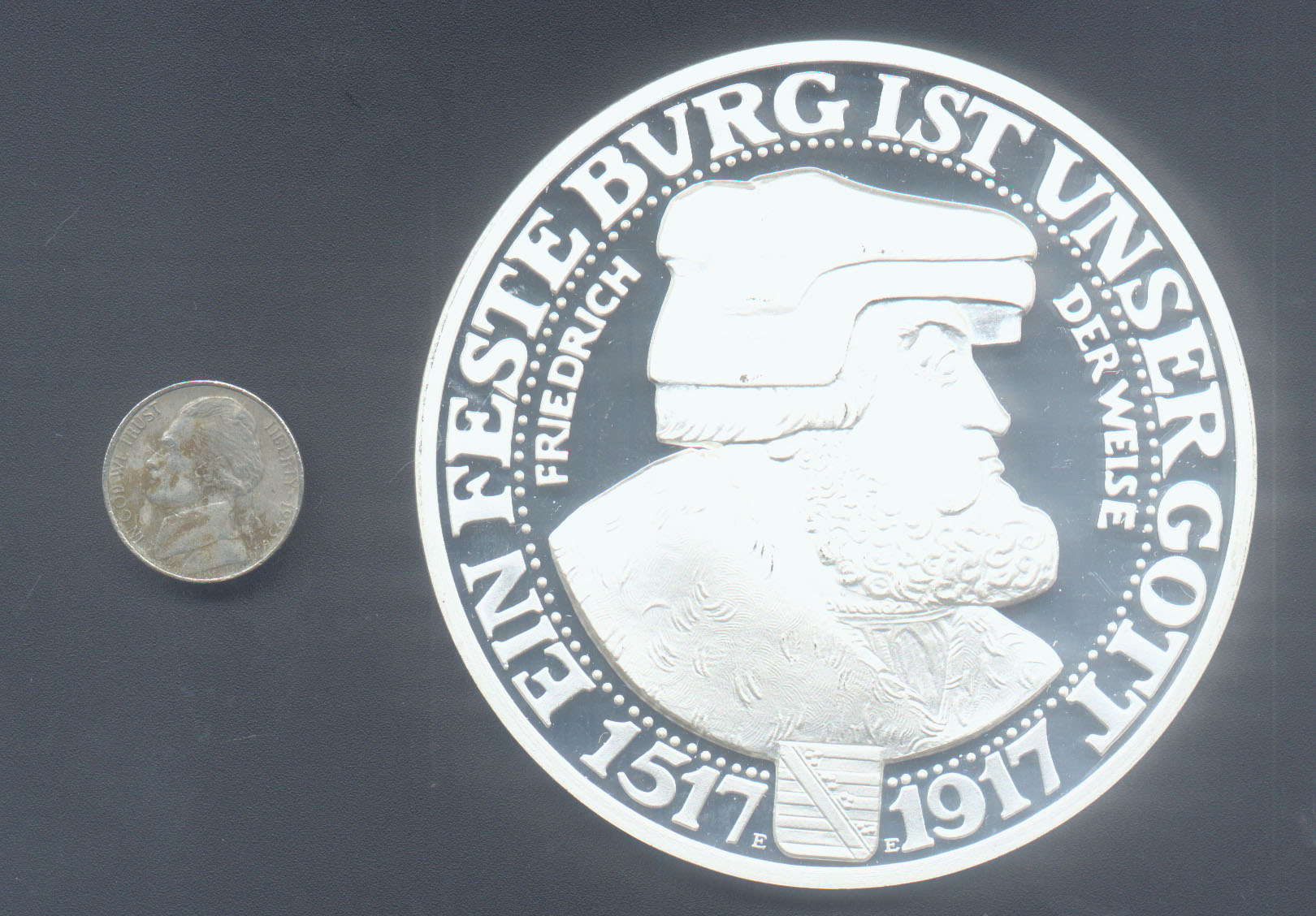 999 SILVER (360 GRAMS = 11.6 TROY OUNCES) GERMANY 3 MARK of 1917