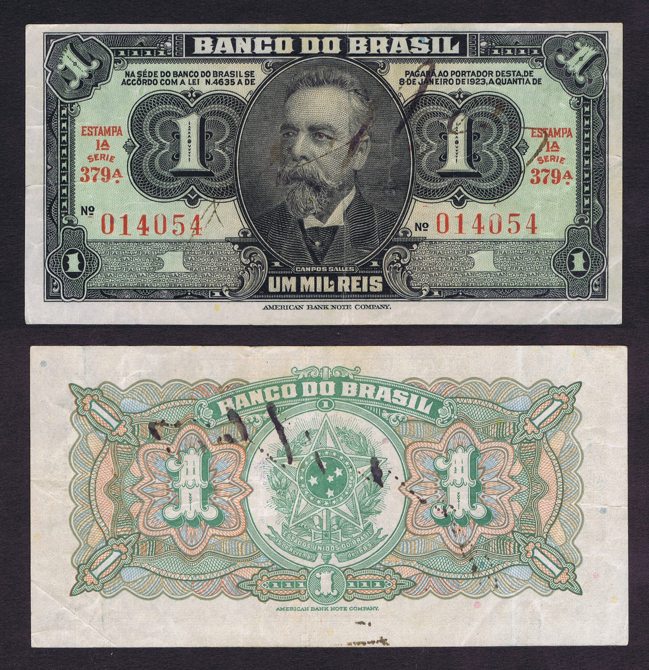 BRAZILIAN EXPEDITIONARY FORCE DEPLOYMENT 1944 - WWII EMERGENCY 1,000 REIS of 1944