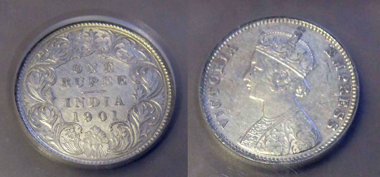 1840 - COINCIDENCE of DATE; VICTORIA 1st OPIUM WAR 1839 to 1842 SILVER RUPEE of 1840