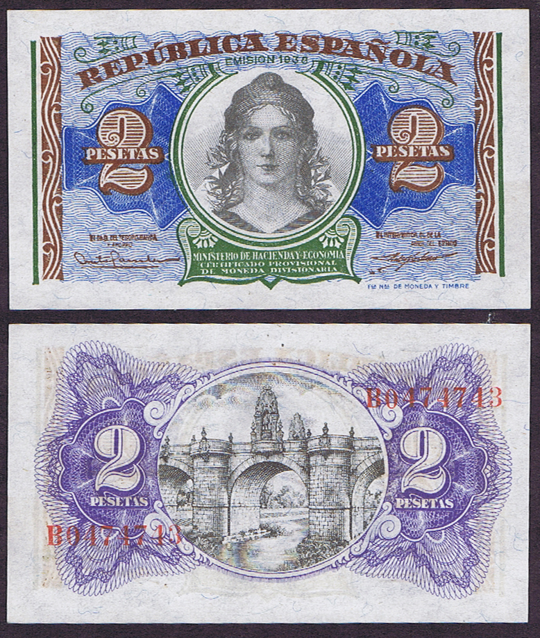 SPANISH CIVIL WAR 1938 – 2 PESETAS