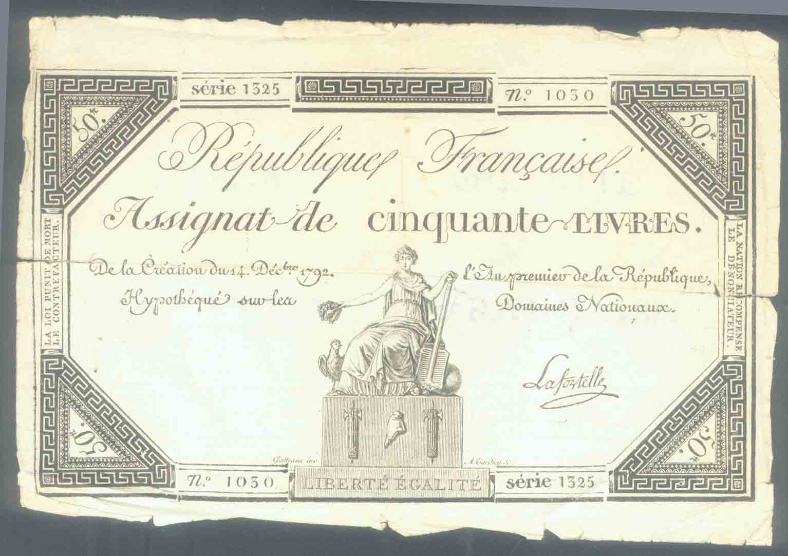 ASSIGNAT LARGE 50 LIVRES