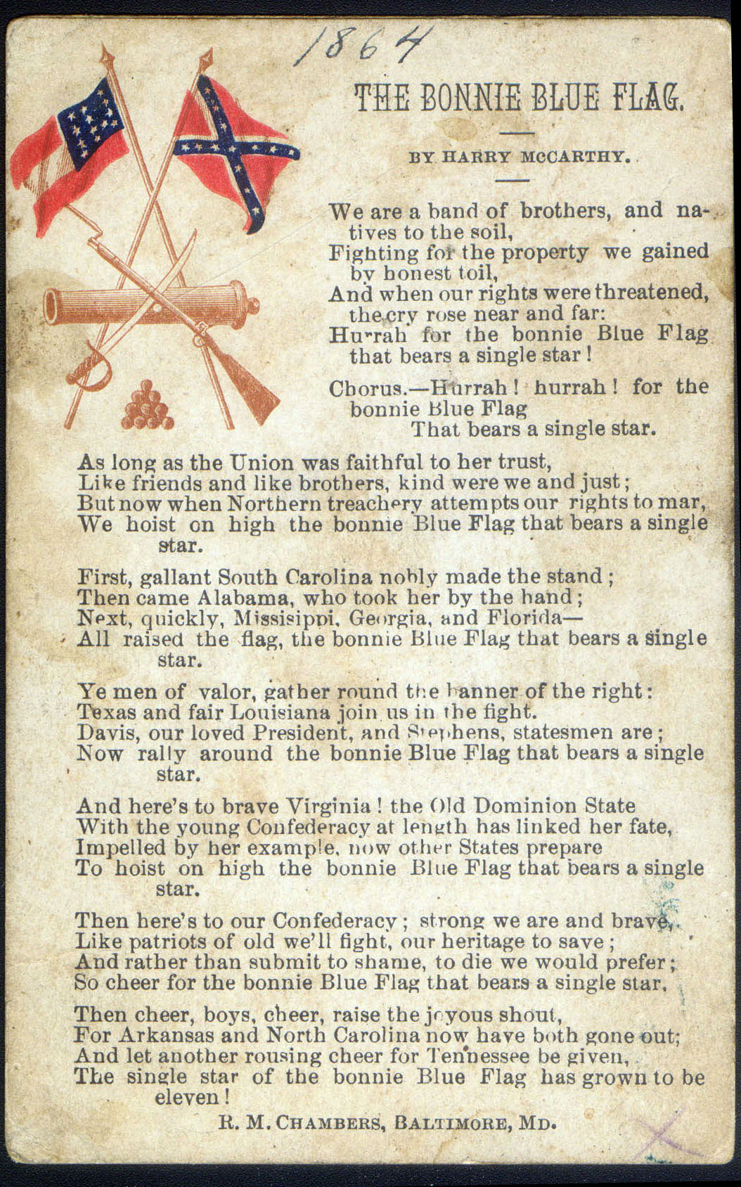BONNIE BLUE POEM of the CIVIL WAR