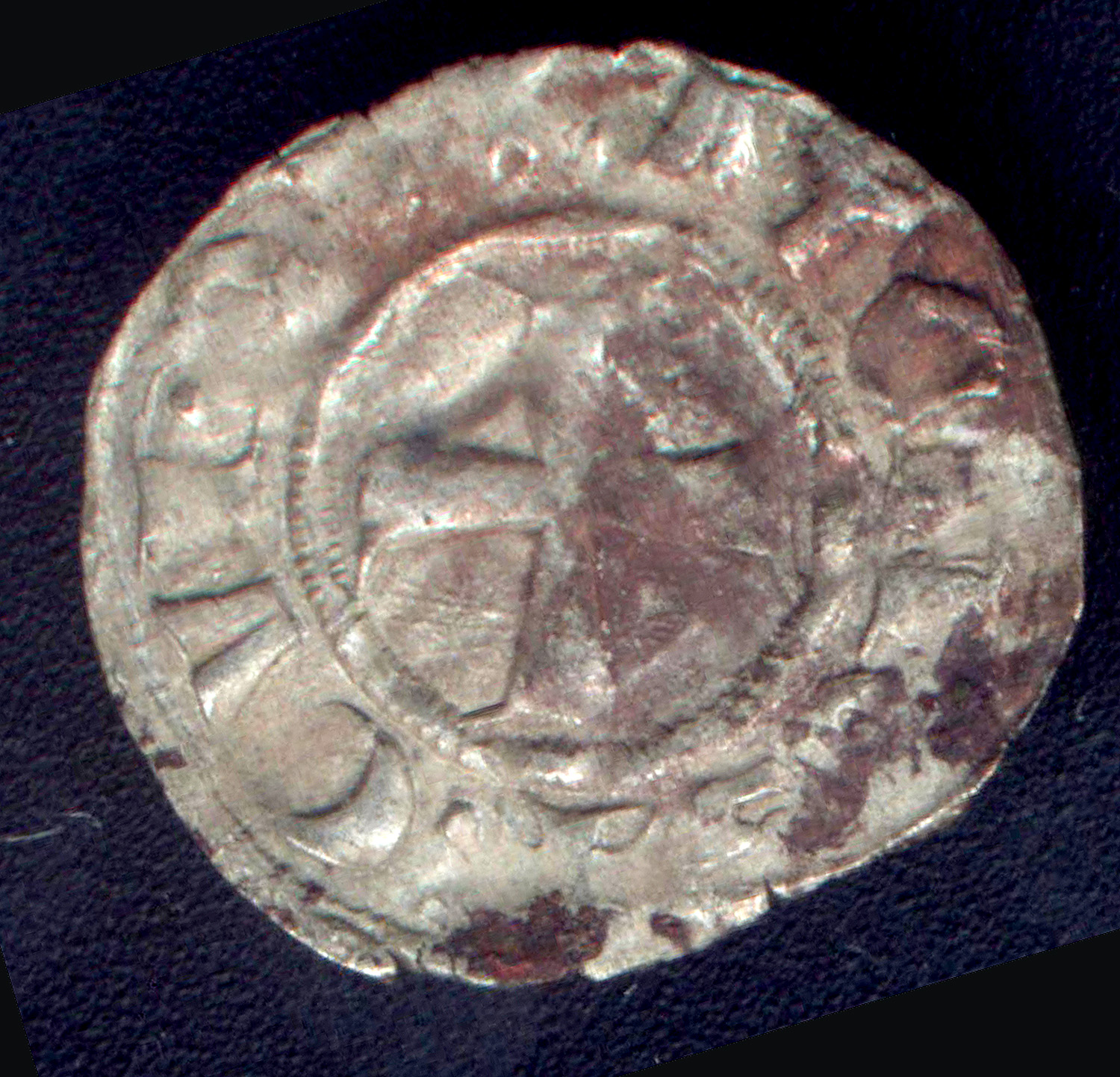 CRUSADERS - DUCHY of ATHENS GUY II de la ROCHE ( 1287 - 1308 ) SILVER DENIER