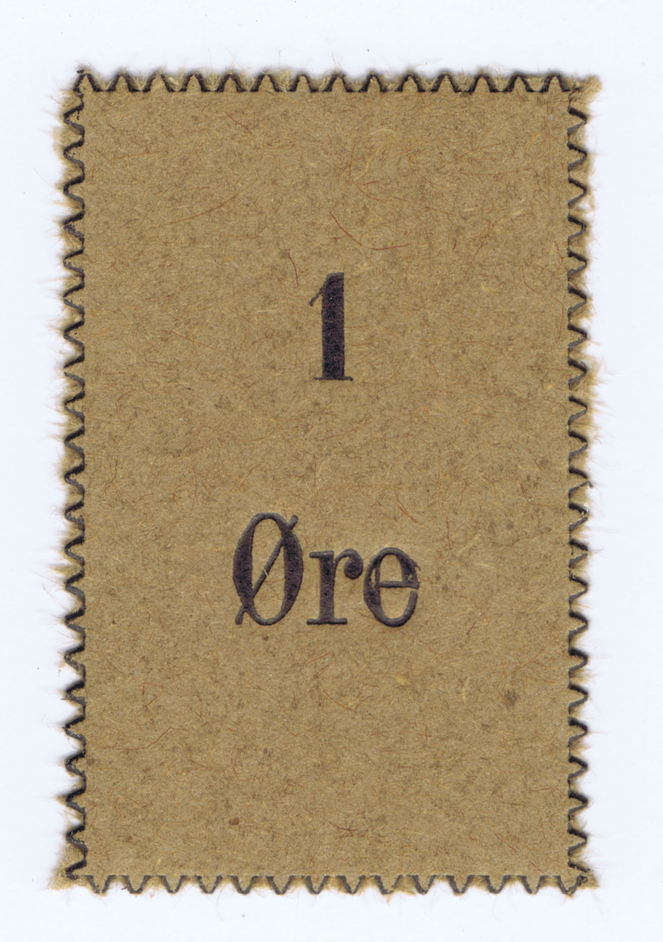 GREENLAND MONEY CHIT for 1 ORE, BROWN ISSUED 1910-1926 (WORLD WAR I), ONE SIDED