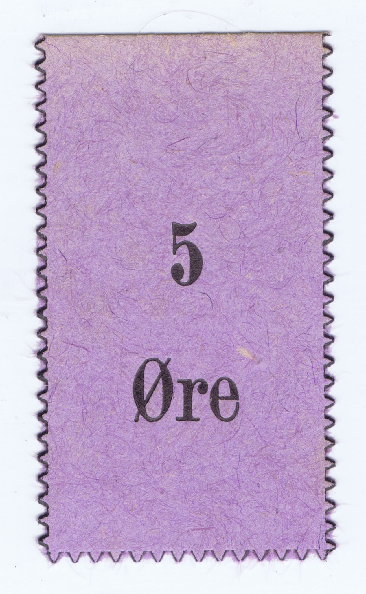 GREENLAND MONEY CHIT for 5 ORE, VIOLET, ISSUED 1910-1926 (WORLD WAR I), ONE SIDED