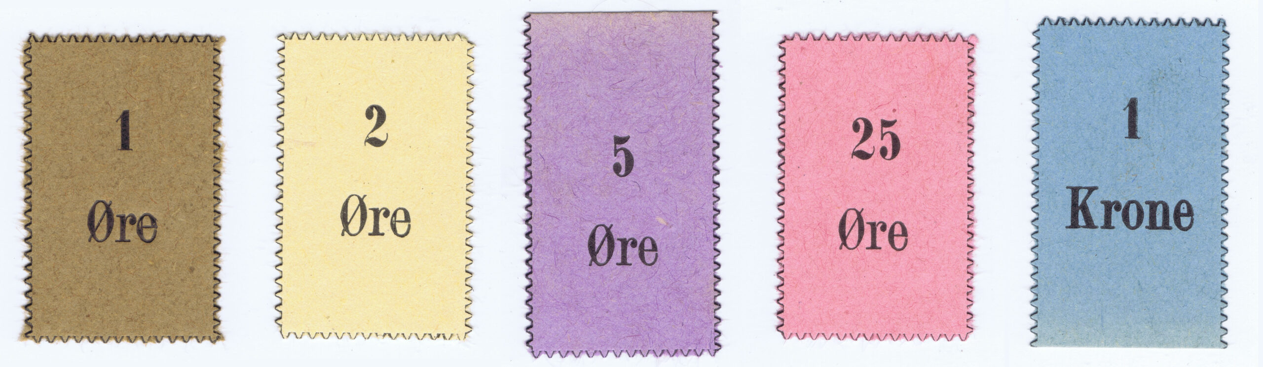 GREENLAND MONEY CHIT SET ISSUED 1910-1926 (WORLD WAR I), ONE SIDED