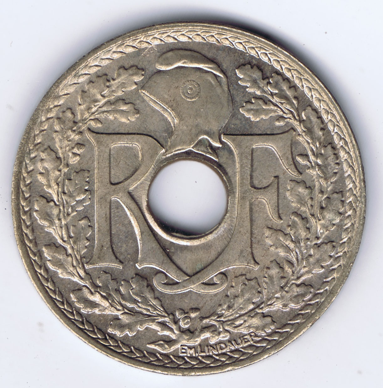 FRANCE 25 CENTIME COIN with HOLE DATED 1939