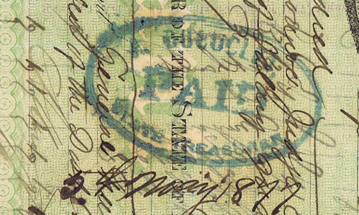 FIRST AFRO-AMERICAN STATE TREASURER, A.  DUBUCLET - LOUISIANA PAY WARRANT of 1877