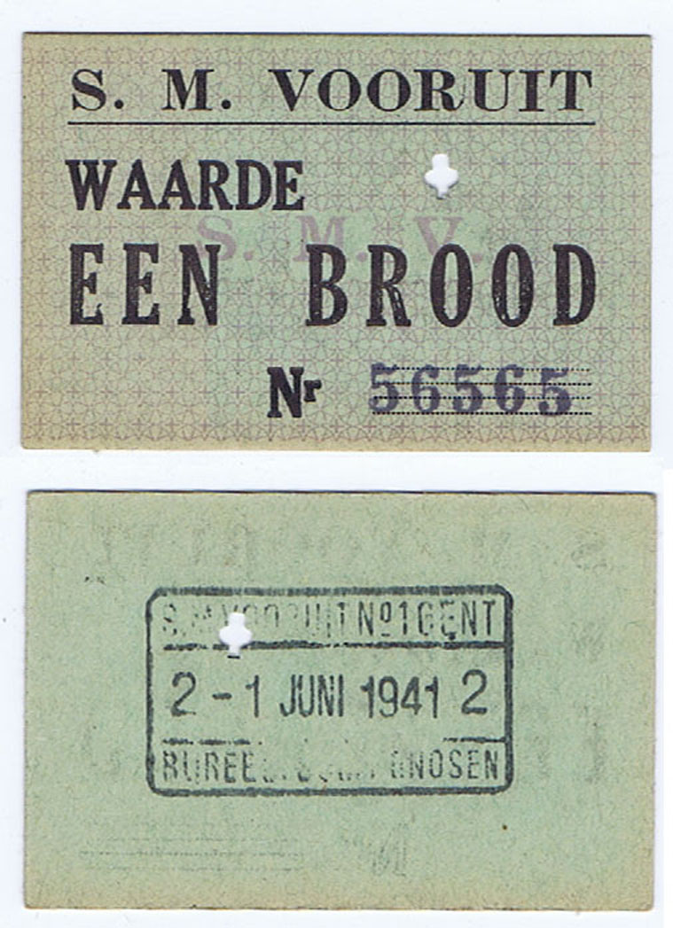 WORLD WAR II - BELGIUM COAL RATION TICKET (in FLEMISH)