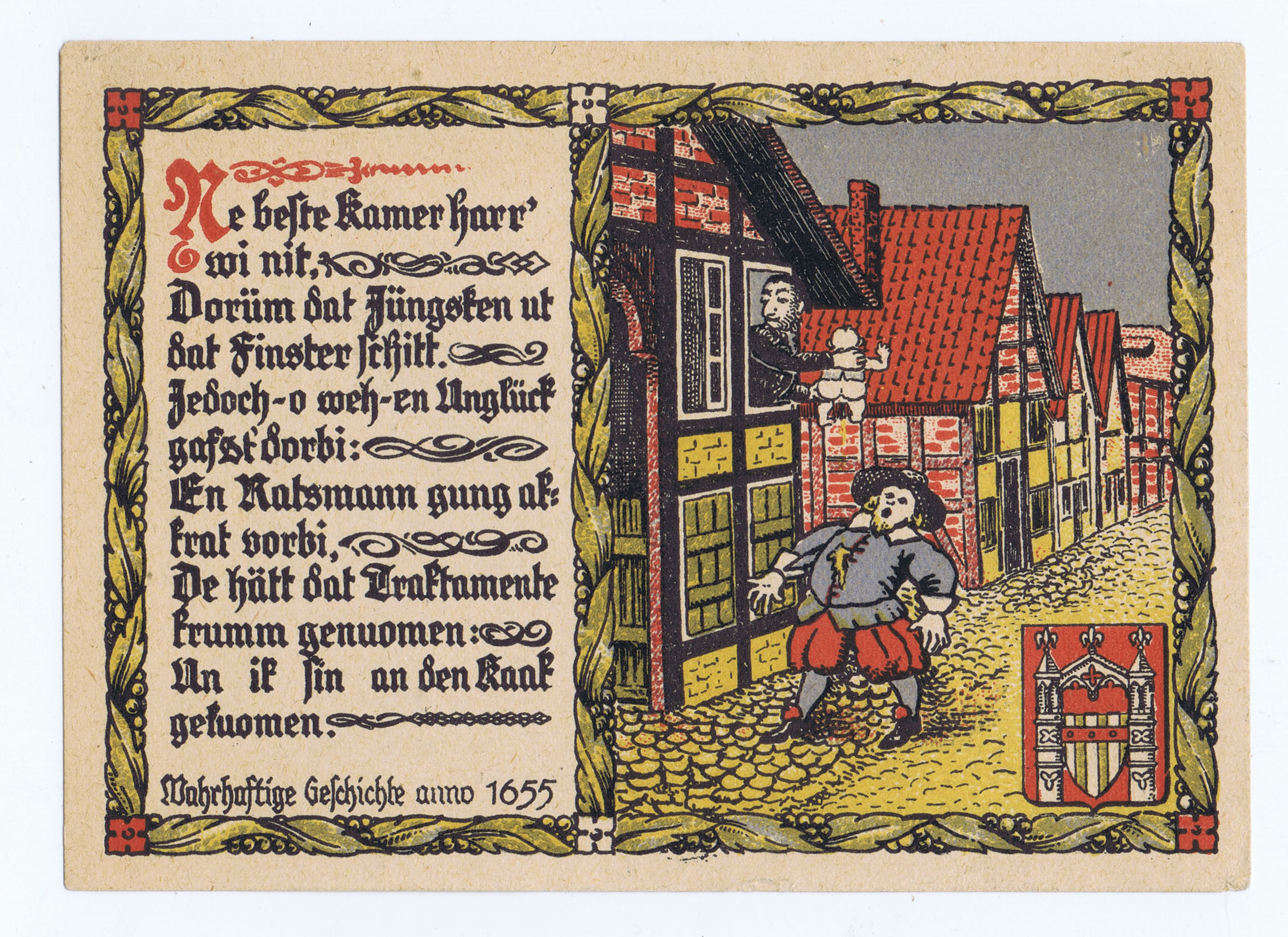 NOTGELD DEPICTING DEFECATING JEWISH BABY on the TOWN'S MAYOR