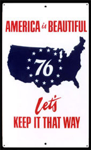 BICENTENNIAL 76 PATRIOTIC METAL SIGN  LARGE