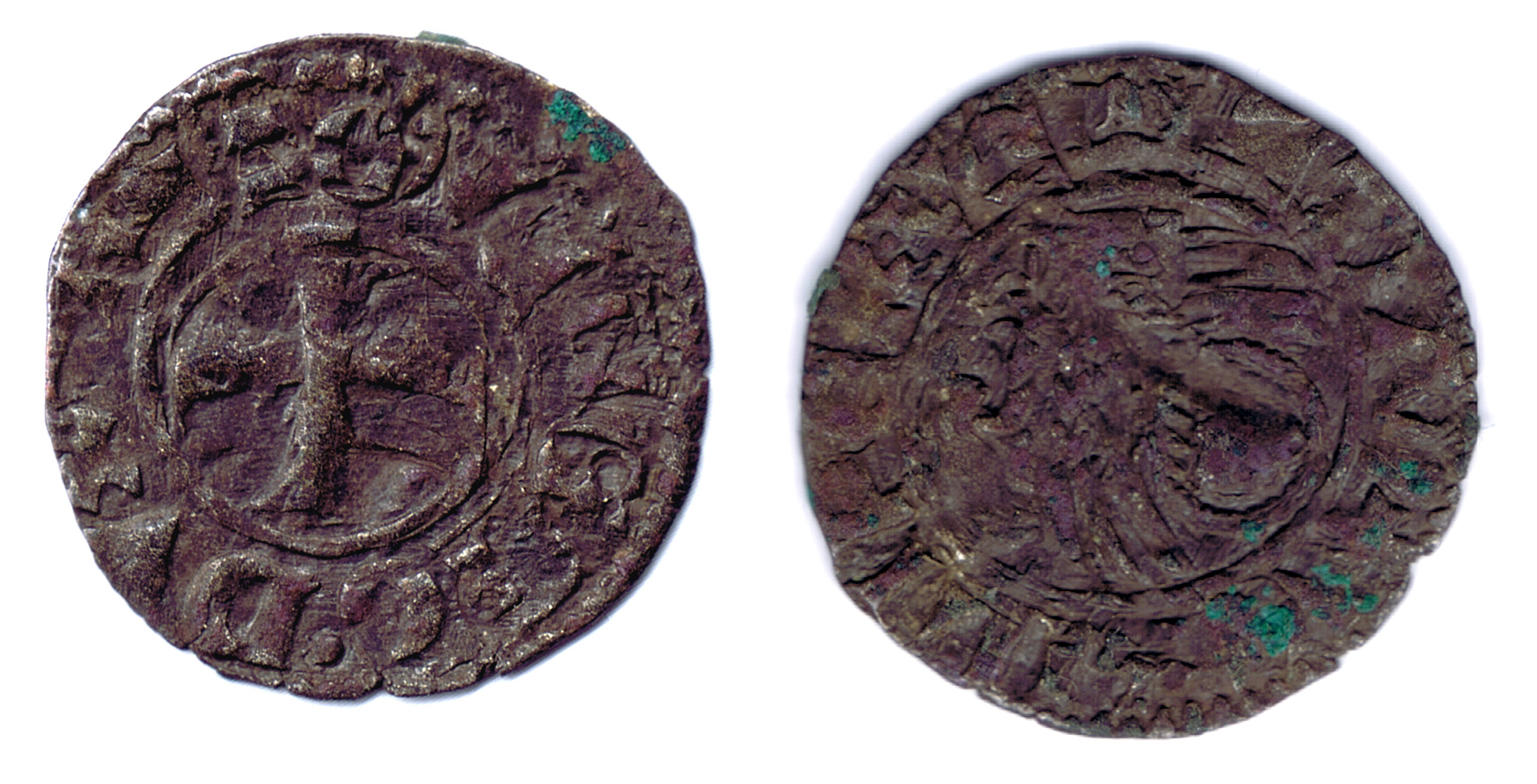 ANTONIO VERNIER (1382-1400) RULER of VENICE TORNESELLO BILLON SILVER COIN YEAR AFTER WAR of CHIOGGIA 1381