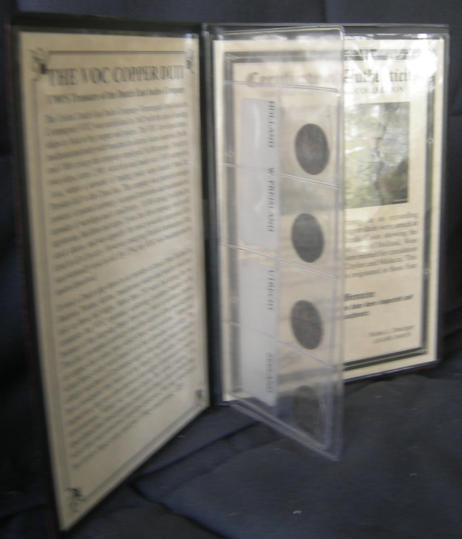 1750 - COINCIDENCE of DATE; DUTCH EAST INDIA ( VOC ) FOLIO COLLECTION of 4 DUIT COINS from the 1750's to 1794