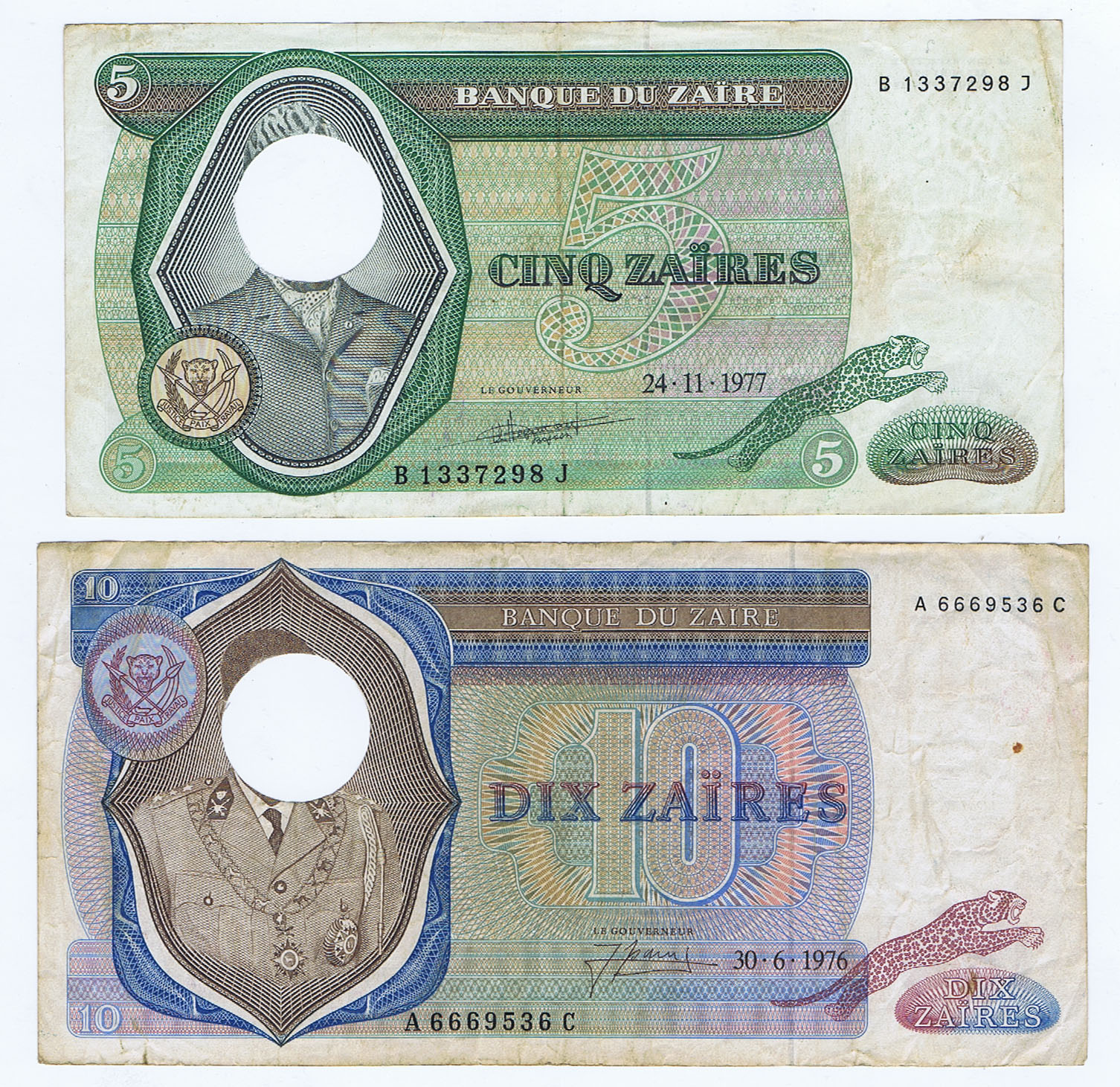 WAS MOBUTU KUKU ? WITH HIS HEAD CUT OFF on SET of TWO